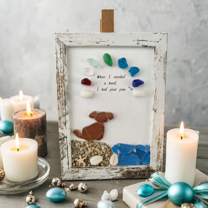 ❤️Sea Glass Dog at The Rainbow Bridge: A Timeless Tribute