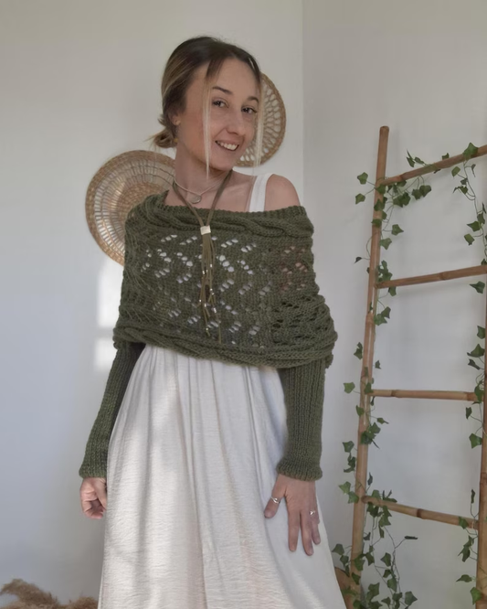 🥰Summer Sale-50% OFF💛Scarf with Sleeves, Boho Shrug Cardigan, Wrap Sweater Women, Boho Weeding Shawl