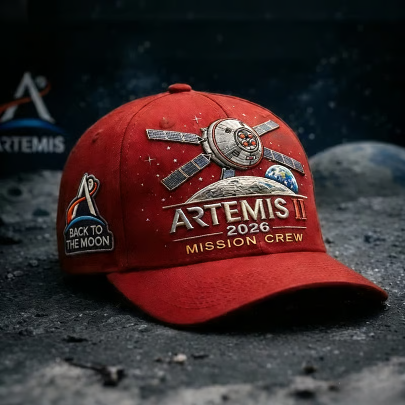 ✨High-end craftsmanship in hand printing-🌕Artemis II Lunar Mission Commemorative Cap