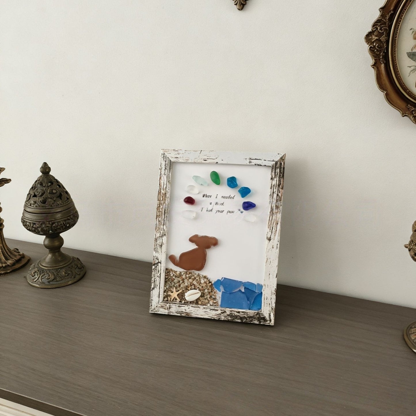 ❤️Sea Glass Dog at The Rainbow Bridge: A Timeless Tribute