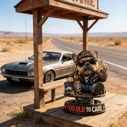 ⏰Hot Sale- Grumpy “Too Old to Care” Bobblehead – Fun Spring-Loaded Car Dashboard Decor