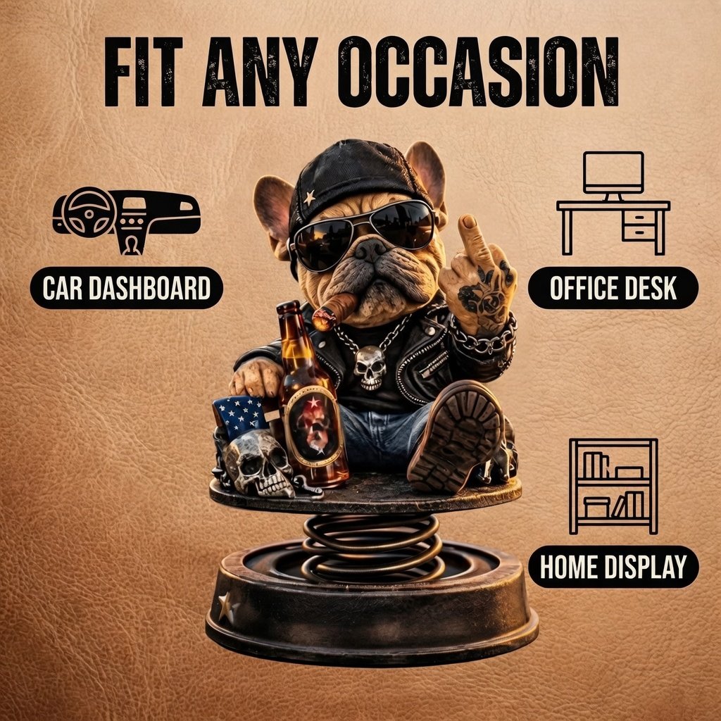 ⏰Hot Sale- Grumpy “Too Old to Care” Bobblehead – Fun Spring-Loaded Car Dashboard Decor