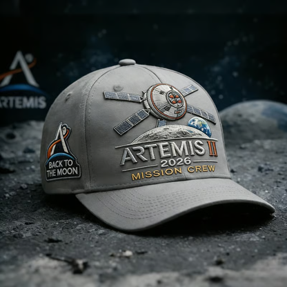 ✨High-end craftsmanship in hand printing-🌕Artemis II Lunar Mission Commemorative Cap