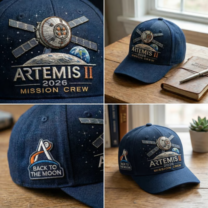 ✨High-end craftsmanship in hand printing-🌕Artemis II Lunar Mission Commemorative Cap
