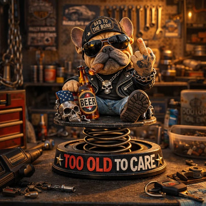 ⏰Hot Sale- Grumpy “Too Old to Care” Bobblehead – Fun Spring-Loaded Car Dashboard Decor