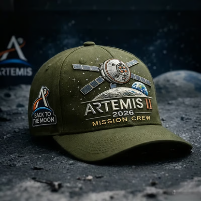 ✨High-end craftsmanship in hand printing-🌕Artemis II Lunar Mission Commemorative Cap