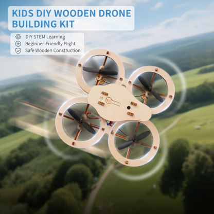 ✈️ 50% OFF! DIY Wooden Drone Construction Kit for Children – Altitude Hold, Stable Remote Control & Enhanced Safety! 🎁🚁